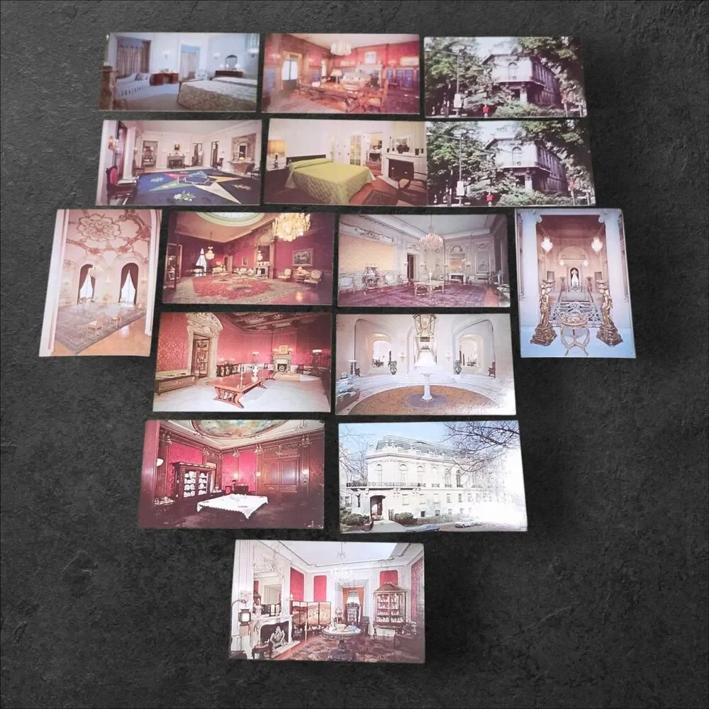 Vintage Set 15 Postcards Eastern Star Temple Perry Belmont House DC w Folder NOS